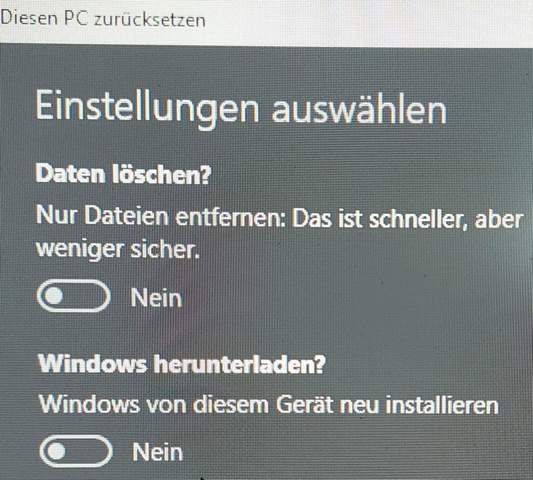 Windows zurücksetzen?