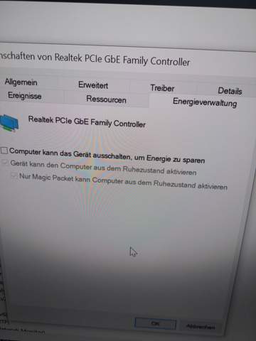 Wake on lan funktioniert nicht auf Windows 10?