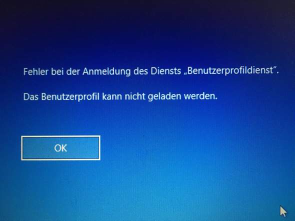 Fehler bei der Anmeldung des Diensts “Benutzerprofildienst”?