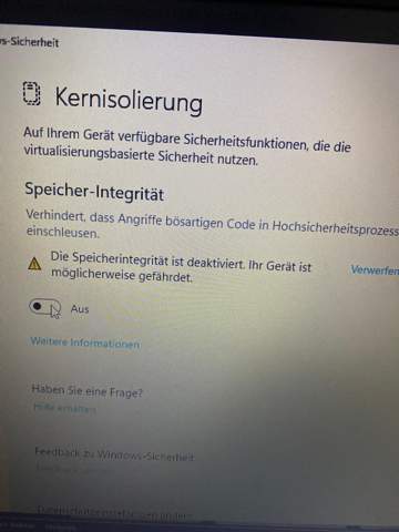 Windows 11 Kernisolierung kann nicht aktiviert werden?