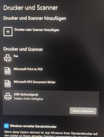 Drucker wird auf PC mit win 10 nicht automatisch erkannt?