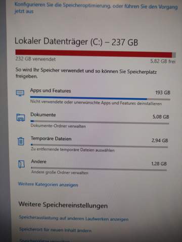 Windows 10 Speicherplatz voll?