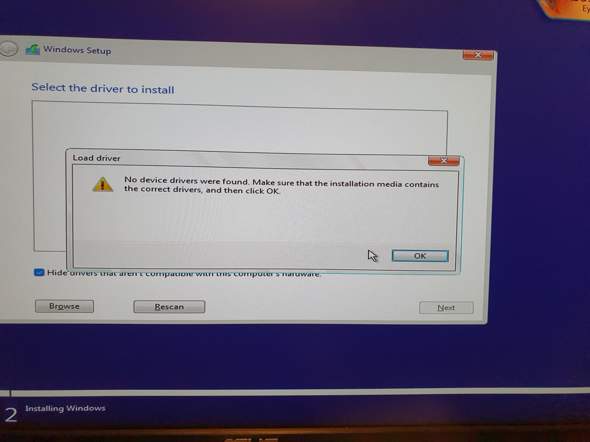 Was ist der fehler, und wie kann ich ihn beheben - Windows Installation?