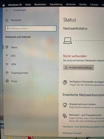 WLAN Option weg - Windows 10 parallels desktop?