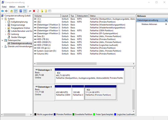Win 10 startet nicht ohne zweite Festplatte?