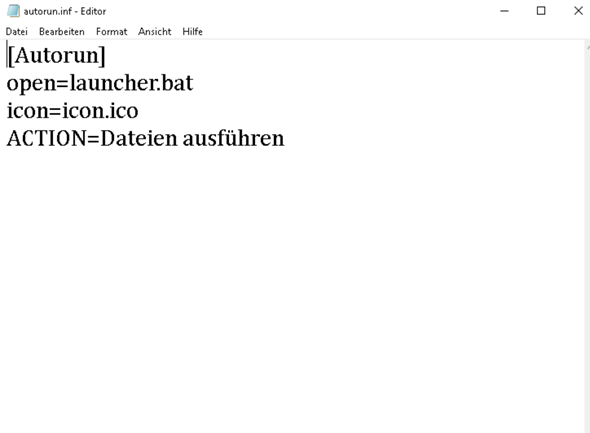 autorun.inf funktioniert nicht?