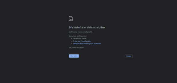 " ERR_connection_Resett?