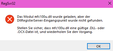 mfc100u.dll fehlt und das Problem lässt sich nicht beheben?