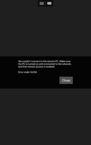 Microsoft Remote Client Error Code: 0x204?