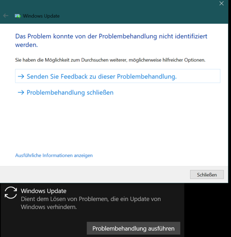 Windows Update Fehler 0x800f0805 Version 1809 & 1909?