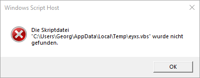 Ich bekomme ein Windows Script Host fehler?
