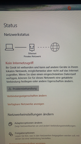 Anscheinend Netzwerk: kein Internet!?
