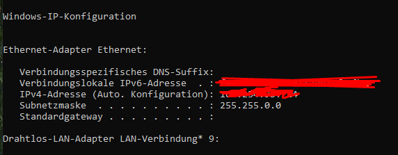 LAN wird von eigenem PC nicht erkannt?