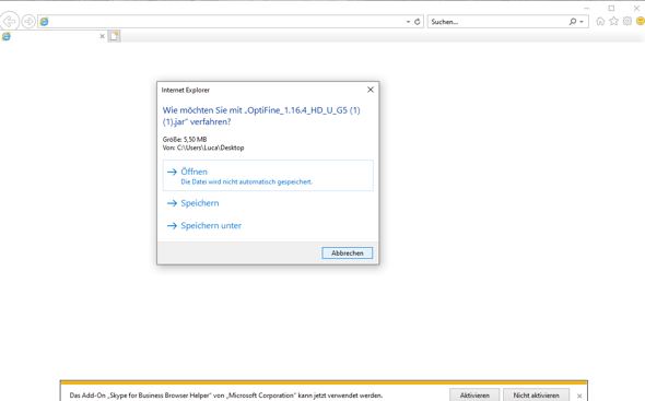 Probleme beim öffnen von Dateien, (Internet Explorer), (Windows 10)?