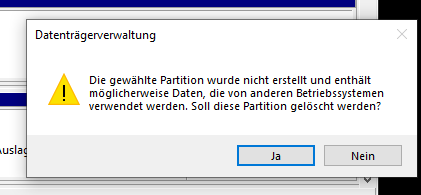 Windows 10 Datenträgerverwaltung - unbekannter zugeordneter Speicher vorhanden?