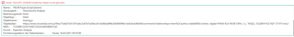 HEUR:Trojan.Script.Generic durch Virustotal?