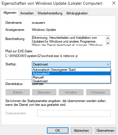 Windows Update kann nicht mehr aktiviert werden?