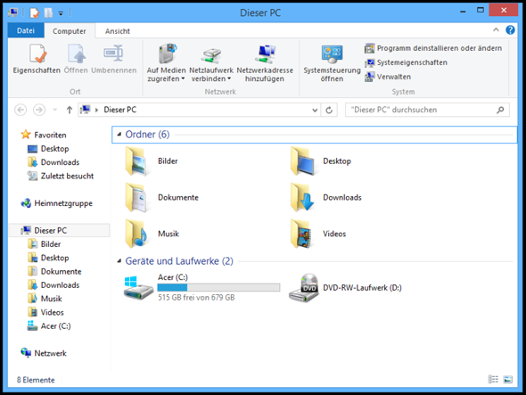 Windows Explorer linke Seite fehlt (Frage mit Bild)?