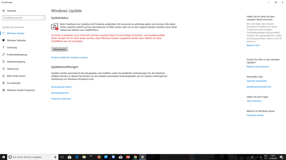 Wieso kann ich Windows nicht updaten?