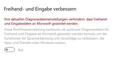 Windows Datenschutzeinstellung lässt sich nicht ändern?