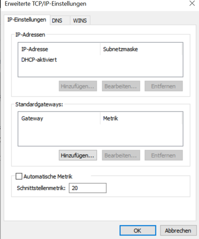 Netzwerk Priorisierung in Windows 10 funktioniert nicht. Mache ich was falsch?