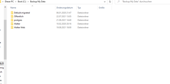 Wie komme ich an mein Backup ran?