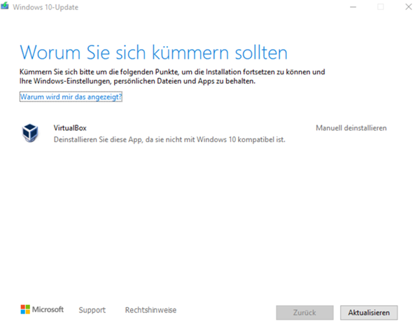 Windowsupdate nicht möglich wegen nicht einer app die ich jedoch nirgends finde?