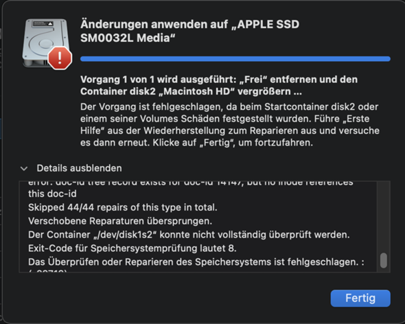 MacOS Partition löschen?