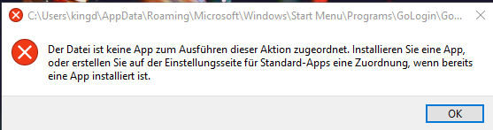 GoLogin installation auf windows 10 mit snapdragon prozessor?