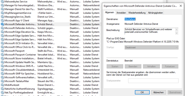 Virus im PC verhindert das Aktivieren von Windows Defender?