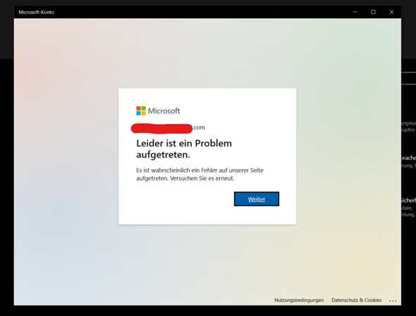 Warum kann ich mich in Windows 10 Einstellungen nicht anmelden?