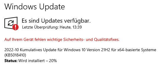 Windows 10 Update Fehler 0x800f0831?