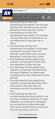 AntiVirentest von Av Comparatives?