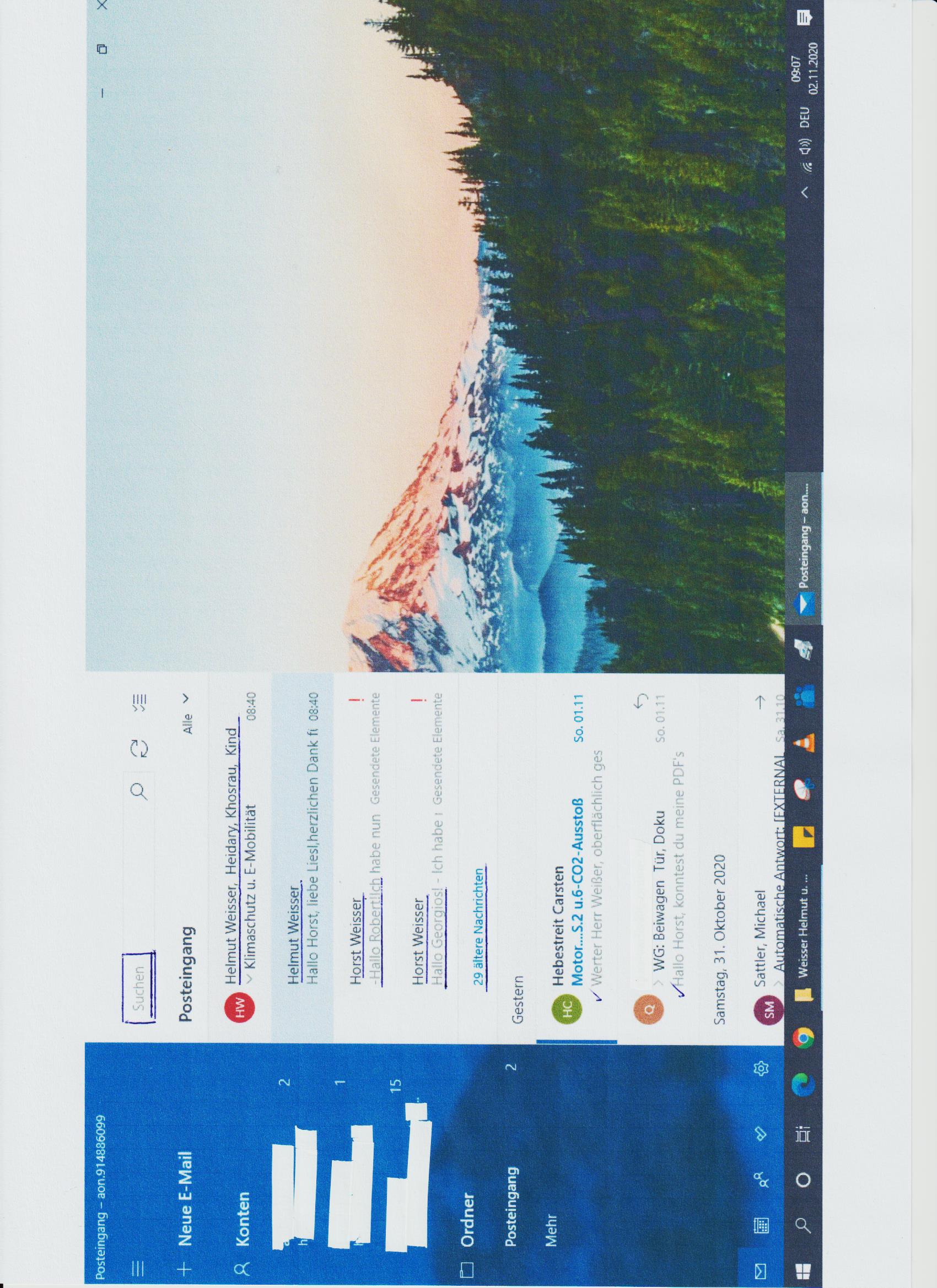 Neue Gestaltung der Email-Konten