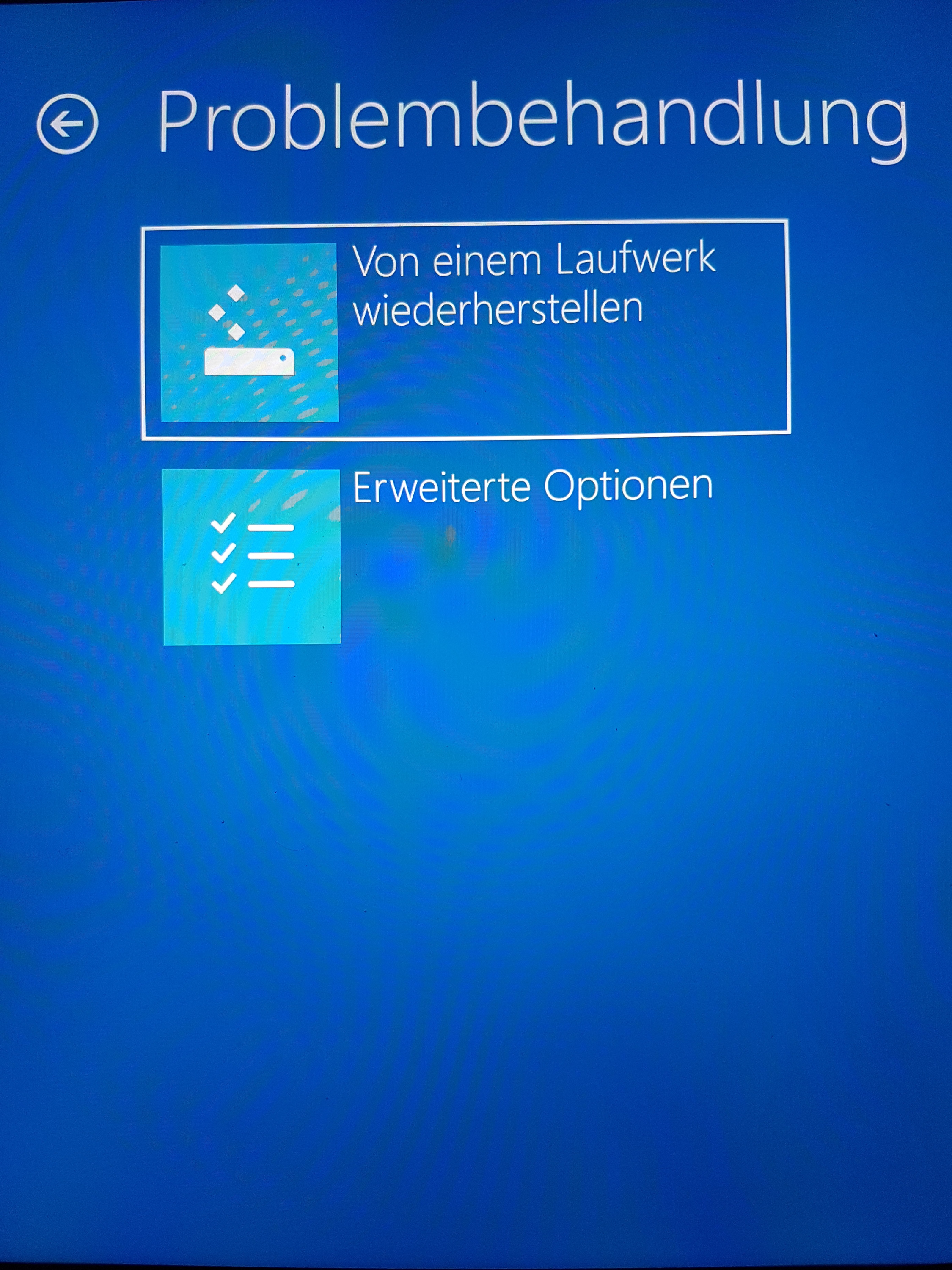 Windows 10 Wiederherstellen über USB Abbruch
