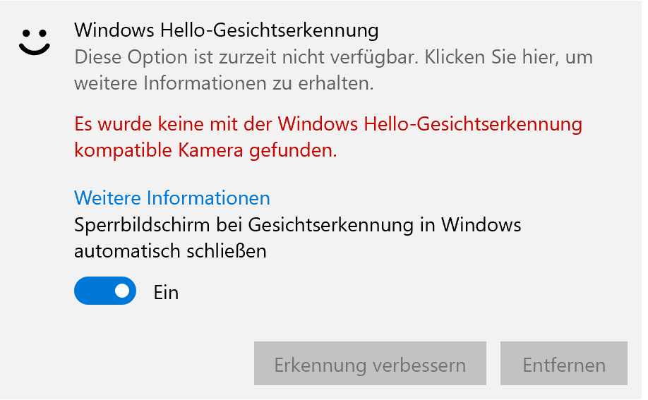 Surface Pro 7 lässt sich plötzlich nicht mehr mit der Kamera entsperren