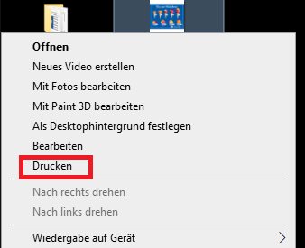 Druckdialog bei Fotos
