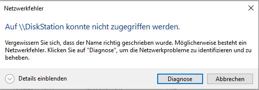Windows 10 Version 20H2 - Auf \<IP>\ konnte nicht zugegriffen werden