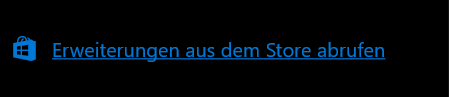 "Erweiterungen aus dem Store abrufen" Link funktioniert nicht