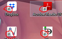 Icon an allen Desktop Verknüpfungen