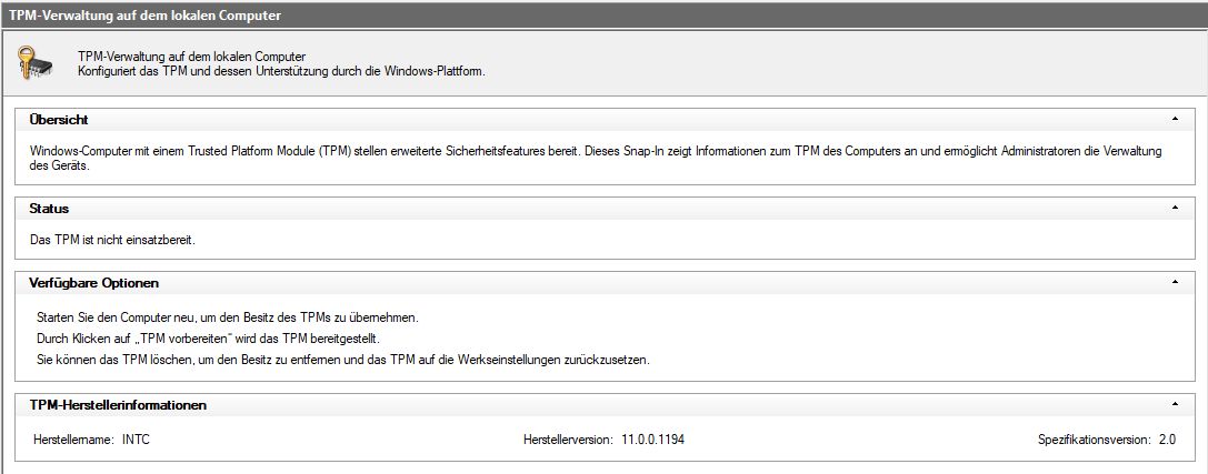 Tpm löschen?