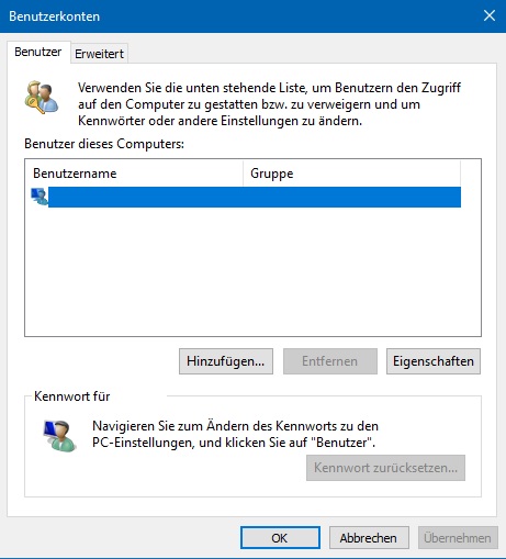 Windows passwort vergessen