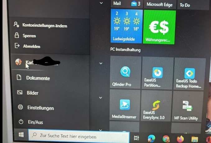 Login über Startseite von Win 10 PRO 20H2 funktioniert nur noch mit Hauptnutzer