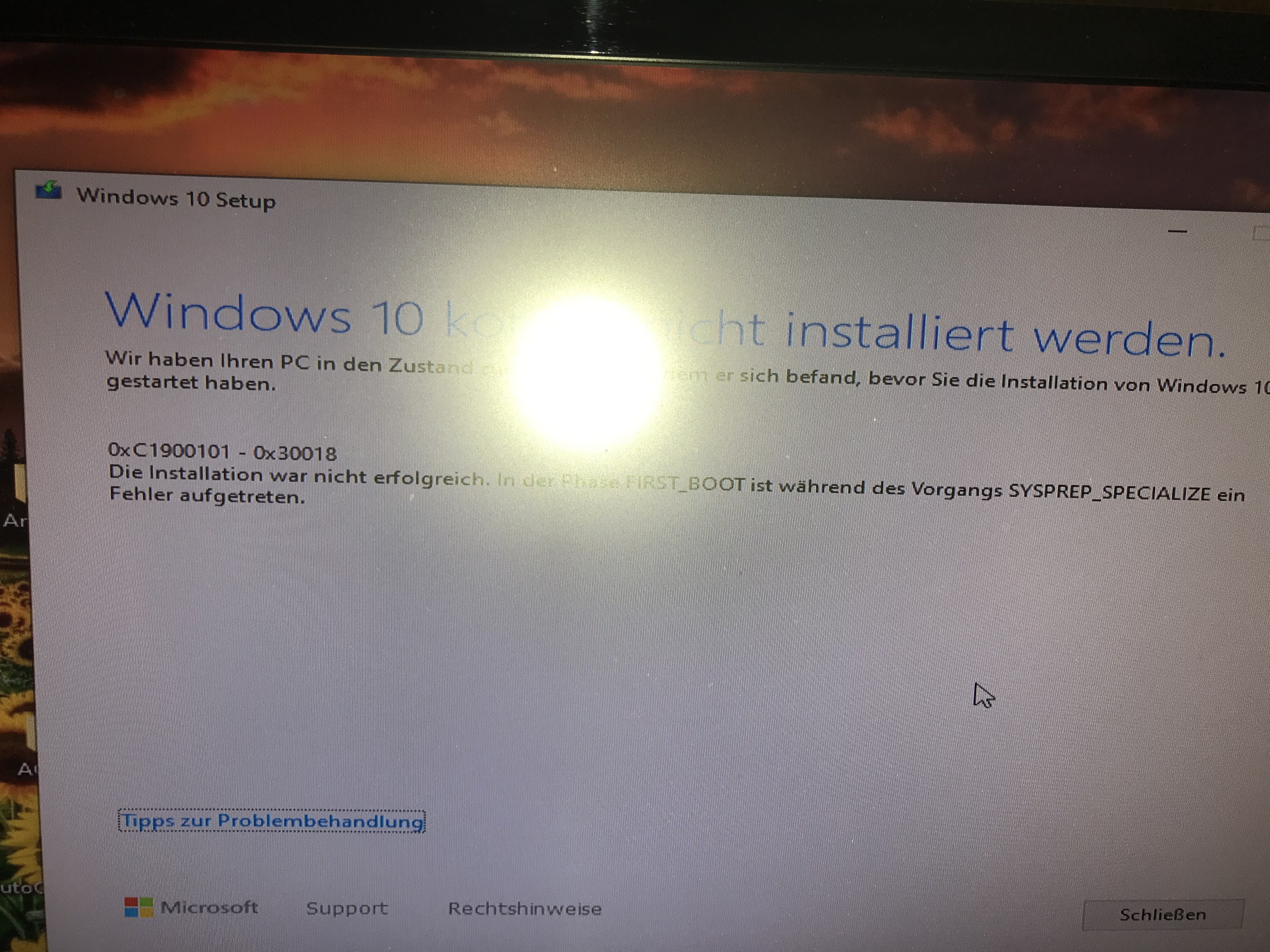 Update Windows Version 2004 oder  20H2 lässt sich nicht installieren