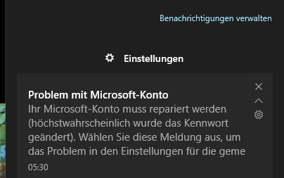 Gemeinsame Nutzung - Einige Konten erfordern Ihre Aufmerksamkeit