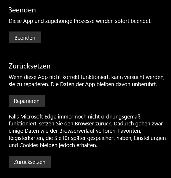 Edge hat keine Favoriten mehr?