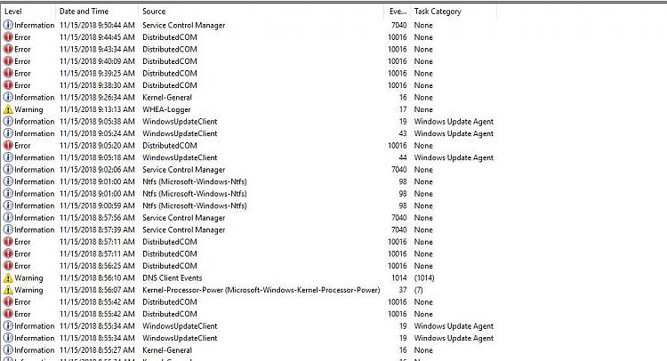 PC einfrieren für kurze Zeit -> DistributedCOM Error?