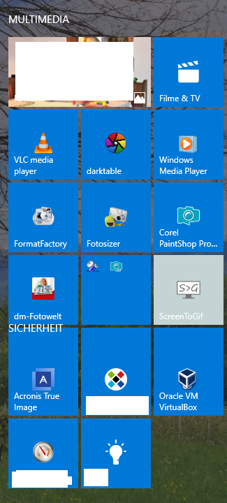 Startmenü Fehler