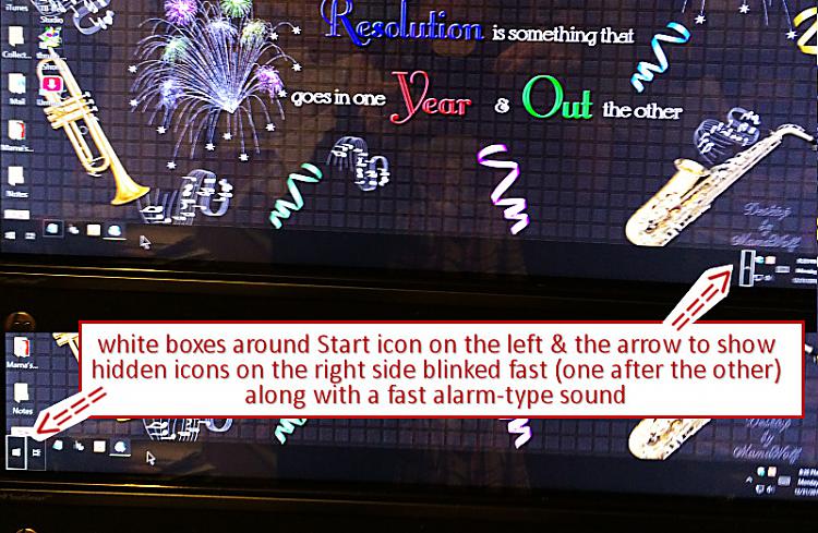 Blinkende Boxen & Alarmton auf dem Desktop