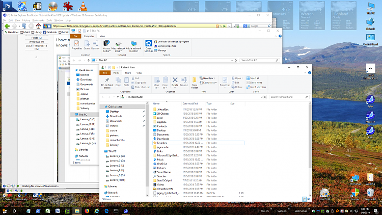 Aktiver Explorer-Box-Rand nach 1809 Update nicht sichtbar